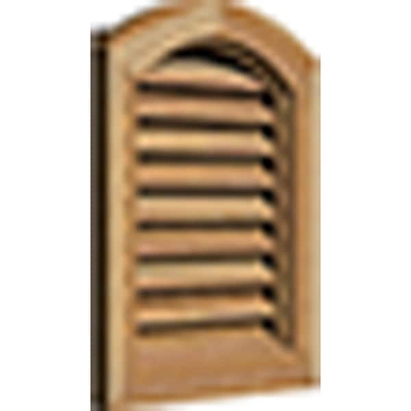 Arch Top Gable Vent Functional, Western Red Cedar Gable Vent W/ Brick Mould Face Frame, 18W X 28H